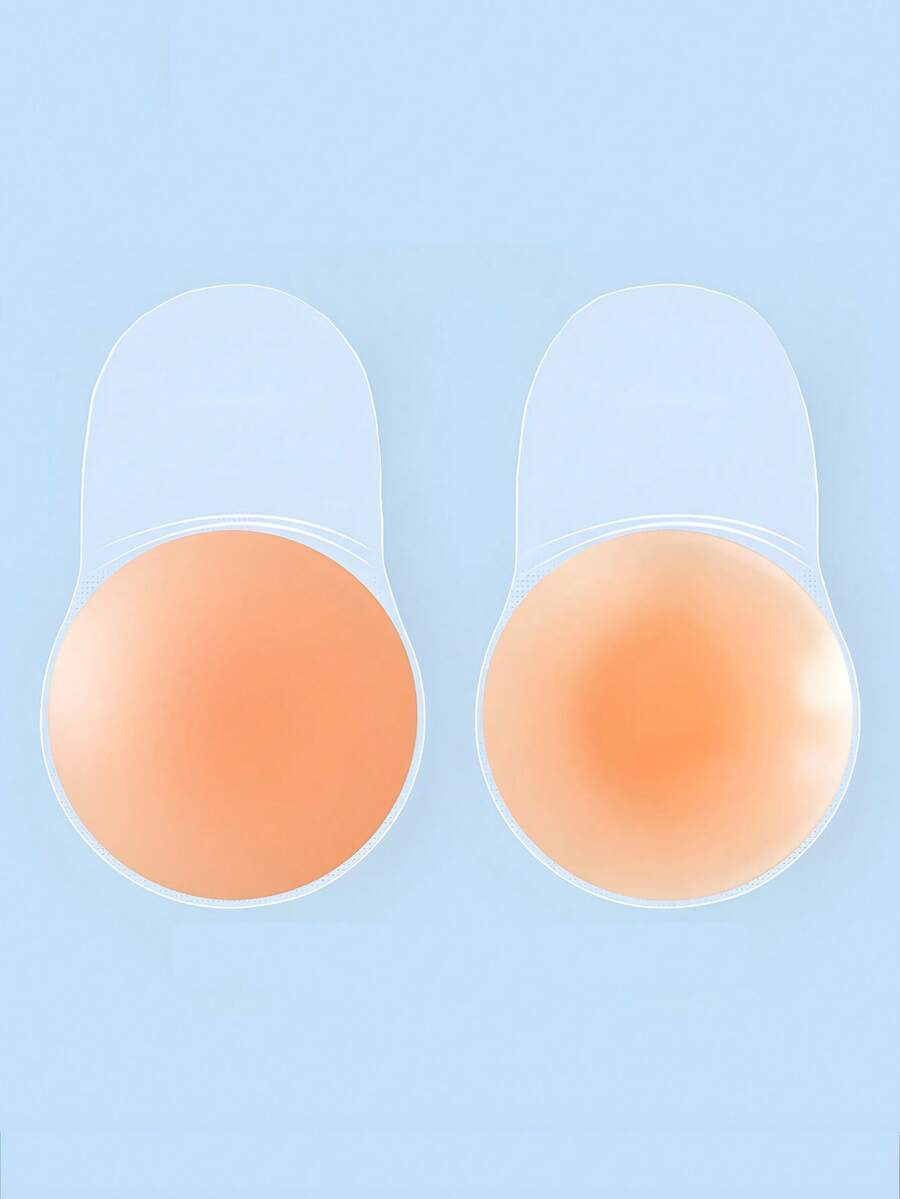 2 Stücke/Packung (10cm/3,93 Zoll) Damen Silikon Brust-Lift BH, Nippel Abdeckungen für trägerlose BHs, BH-Pads für Partykleider und Abendkleider, hebt und schiebt den Busen hoch, verbessert das Dekolleté - Verschiedenfarbig - Übersicht 1