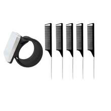 4把塑料发梳，适用于浓密/卷曲/稀疏/长/短发，男女通用，适合沙龙和家庭使用。磁性搭扣腕带，铁质吸盘发夹，缝纫用品，金属发夹造型工具梳，防静电发梳，美发造型工具，发饰