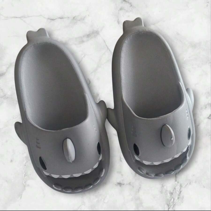 Sandalias de descanso con forma de tiburon ,sandalias resistentes para niños - Gris - Ver 1