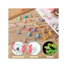 15pcs Luminous Miniature Resin Animal Figurines, Glow-In-The-Dark Mexican Axolotl Micro Ornaments, For DIY Crafts And Garden Decorations