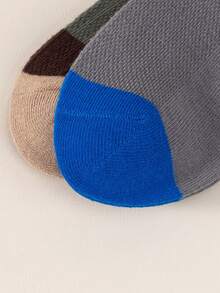 随机10双儿童袜子春夏季薄款网眼短袜男童袜刺绣汽车提花足球字母运动袜柔软透气舒适适合上学日常穿着 - 彩色 - 查看 6