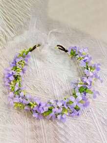 1 buc bentiță florală Halo pentru primăvară și vară, accesoriu de păr cu coroană Halo pentru mirese, petreceri, nunți, fotografii pe plajă, festivaluri, Ziua Recunoștinței, zile de naștere, festivaluri, cadou ideal, coroane, diademă, ghirlandă de păr, viță de vie, accesoriu de păr, cercel de păr, lucruri școlare, toamnă