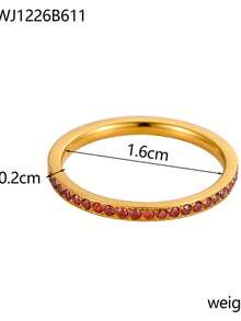 1pc BirthStone Ring 12 Month Color Zirconia Inlaid Rings For Women Stainless Steel PVD Plated Gold Color Engagement Wedding Jewelry - Ring - View 68