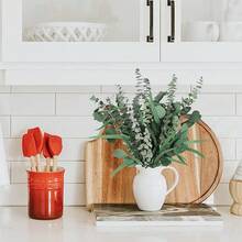 Real Eucalyptus Stems Greenery Decor 20PCS 17" Dried Willow Eucalyptus Plant Preserved Greenery Stems For Home Vase Filler Wedding Flowers Arrangement Spring Decorations