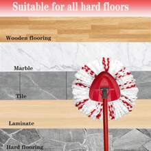 2Pack Spin Mop Replacement Heads - 40 More Cleaning Power, Deep Clean Microfiber Mop Refills, Machine Washable, Easy To Replace, Compatible With Triangle Swivel Mops - 紅色 - 查看 6