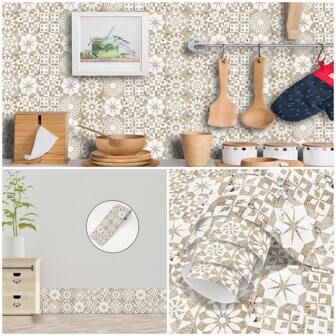 1pc Mandala Pattern Colored Tile Decoration Grout Decal, Waterproof Backsplash Wall Sticker For Kitchen, Home Decor Upgrade