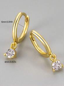 1 Pair Cubic Zirconia Dangle Earrings, Luxurious Daily Decor & Party Wear, Gift For Holidays