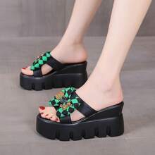 Women Home Slippers - 綠色 - 查看 8