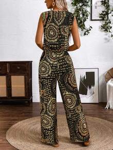 KeKe Bloomly Christmas Women's Casual Vacation Holiday Loose Woven Printed Jumpsuit, Versatile & Fashionable, All-Season Best Seller - Multicolor - View 2