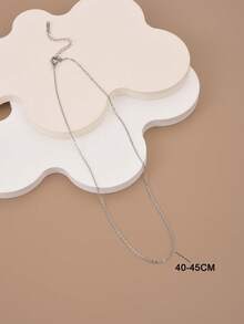 1pc Minimalist Stainless Steel Necklace Chain For Women, Versatile Pendant Necklace, Lip Chain, Cross Chain, Gold Chain, Silver Chain, Valentine's Day Gift, Gift For Friends - Pendant Chain - View 10