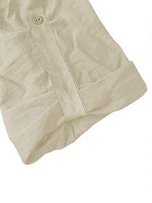 Women's Casual Cardigan, Versatile Solid Color Elegant Blouse Top, Perfect For Beach Holiday, Daily Commute, Work, Shopping - Comfortable Soft Fabric, Loose Fit Pants, 2 Pieces Sets, Suitable For Spring, Summer, Autumn