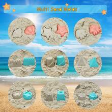 Children's Beach Toys Sand Mold Set, Sandbox Toys For Toddlers & Kids, Travel Sand Toys, Sand Castle Toys, Suitable For 3-10 Years Old Kids, Christmas, Halloween, Snowplay (Random Color)