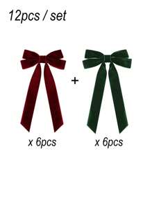 12/6/2/1pcs Red/Beige/Brown/Dark Green/Grass Green/White/Burgundy 7.87 Inch Velvet Bow, Valentine's Day Heart Wreath Decor Bow, Anniversary Heart Wreath Decor Accessory, Candlelight Dinner Decor Accessory, Home Party Decor Bow, Holiday Party Decor Accessory, Photo Prop, DIY Decor, Suitable For Valentine's Day, Anniversary, Candlelight Dinner, Home Party, Holiday Party, Photo Prop, DIY Decor