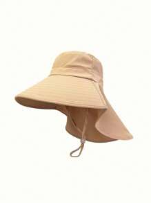 1pc Unisex Anti-UV Sun Protection Sun Hat With Neck Cover, Breathable Fishing, Hiking, Outdoor Hat, Windproof Wide Brim, Spring/Summer