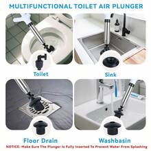 Toilet Plunger, High Pressure Toilet Plunger,Toilet Auger Air Drain Blaster With Real-Time, Heavy Duty Plunger For Bathroom And Plumbing Clogs - 白色 - 查看 8