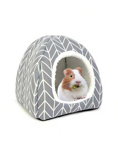 1 pièce Lit de cachette en fibre de polyester douillet pour cochon d'Inde - Abri pour petit animal de compagnie pour lapin, hérisson, furet, chinchilla et petits animaux - Accessoires de maison de lapin d'intérieur