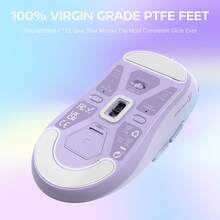 ATTACK SHARK X3 Wireless Gaming Mouse, 49g Ergonomic Design, 3-In-1 Connection, PAW3395 26000 DPI Optical Sensor, 200h Battery Life, Programmable Buttons, PC/Notebook Accessory - Purple - View 5