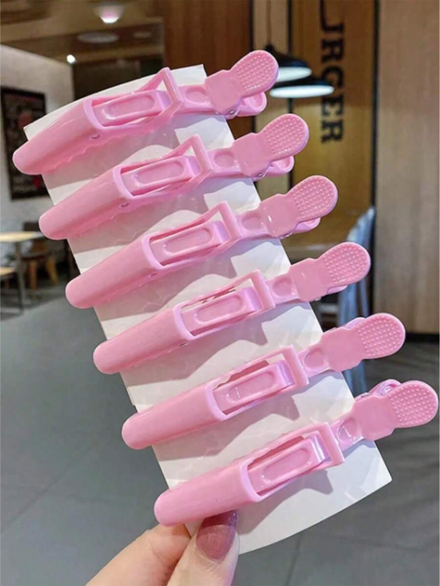 12 piezas/Set Pinzas de cocodrilo de salón de color rosa, pinzas de cabello de plástico de cocodrilo, pinzas para flequillo sin costuras, pinzas de cocodrilo tipo pico de pato, pinzas de posicionamiento para maquillaje de artista, pinzas de sección para estilista de cabello, pinzas de cocodrilo antideslizantes para salón u hotel, clips de cabello multifunción, herramientas de peinado - negro, colores neutros, material de plástico, herramientas de peinado, productos y accesorios para salón de belleza, secador de pelo, productos para el cabello, herramientas para el cabello, cosas para el cabello, cuidado del cabello, cepillo para cabello rizado, equipo de peluquería, artículos de viaje esenciales, artículos de viaje esenciales, peinado, peluquería, cabello, viaje, productos para el cabello, herramientas para el cabello, cosas para el cabello, barbero, accesorios de barbero, barbería, equipo de peluquería