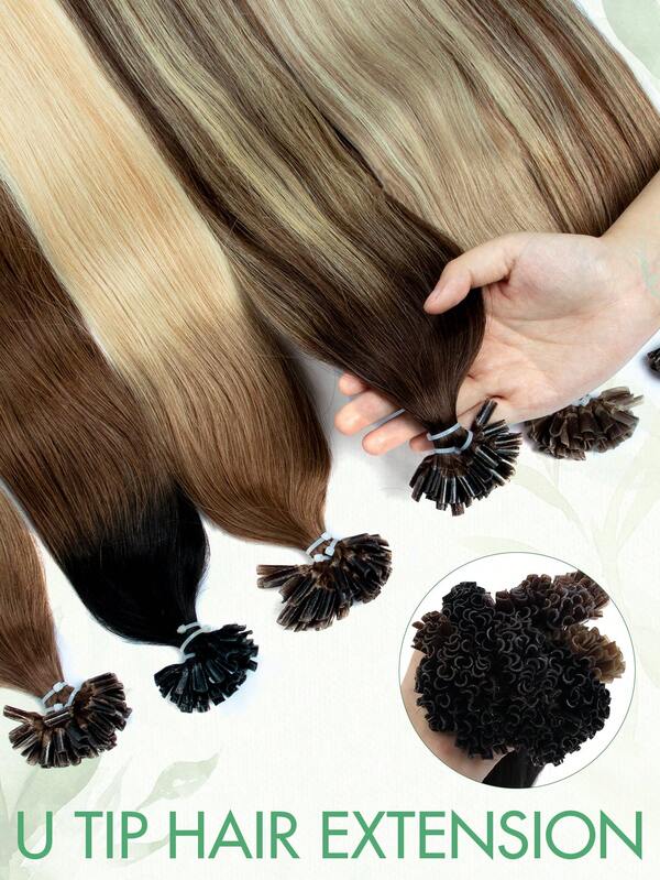 Extensiones de cabello humano en U de 20 pulgadas y 50 g, 50 unidades, extensiones de cabello humano con queratina de fusión en caliente, extensiones de cabello rectas tipo K