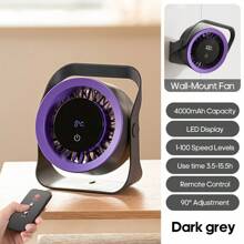 kinscoter 1 Peça Ventilador de Mesa Portátil Recarregável de 4000mAh, Ventilador de Ar Condicionado Multifuncional Montado na Parede com Controle Remoto, Ventilador Elétrico Mini para Cozinha, Quarto, Acampamento e Resfriamento