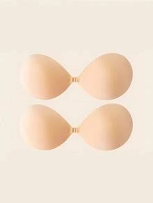 2/4 pezzi Reggiseno adesivo senza spalline push up invisibile per donne, reggiseno adesivo riutilizzabile per abiti senza schienale