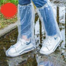 2 piezas de Cubiertas desechables para zapatos de lluvia - Impermeables, antideslizantes, de plástico duradero, cubiertas de pie de plástico transparente para actividades al aire libre, fáciles de poner y quitar, impermeables, protección contra la lluvia