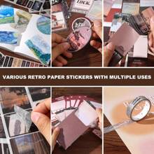 Scrapbooking Supplies Kit, Aesthetic Daily Life Travel Scrapbook Kit For Bullet Junk Journal, Stationery, A6 Grid Notebook, Retro Time Traveler Craft Journaling Supplies, Birthday Craft Gift Teen Girl Kid Women, - Multicolor - View 3