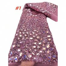 Latest Gold African Tulle Lace Fabric 2025 High Quality Sequins Embroidery French Nigerian Lace Fabrics For Wedding Dress Sewing