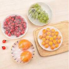 100/300/500 件保鲜膜盖，一次性密封可重复使用透明食品保鲜膜，超大超厚防撕裂保鲜膜碗盖