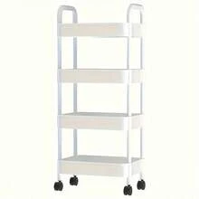 TAIMASI 3-Tier/4-Tier Adjustable Storage Rack - Heavy Duty Space-Saving Shelf For Bedroom/Kitchen/Camping | Multi-Functional & Easy Assembly | Seasonal Uses: • Back-To-School Dorm Organizer • Thanksgiving Pantry Helper • Christmas Home Gift • New Year Storage Solution - trắng - Xem 10