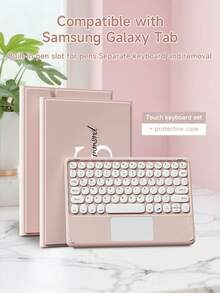 Estuche protector personalizado con teclado táctil compatible con iPad (A16) de 11 pulgadas de 11.ª generación 2025, iPad Air de 11 pulgadas (M2)-2024/iPad de 10.2 pulgadas, estuche con teclado compatible con Samsung Galaxy Tab A7 de 10.4 pulgadas, teclado desmontable con panel táctil, equipado con soporte de visualización múltiple, ranura para lápiz incorporada en el estuche protector, el teclado admite uso dividido - Multicolor - Ver 9