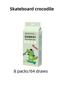 1/2/4/8 片装超迷你湿巾，便携式一次性湿巾，适合日常清洁和旅行户外必备 - 彩色 - 查看 10