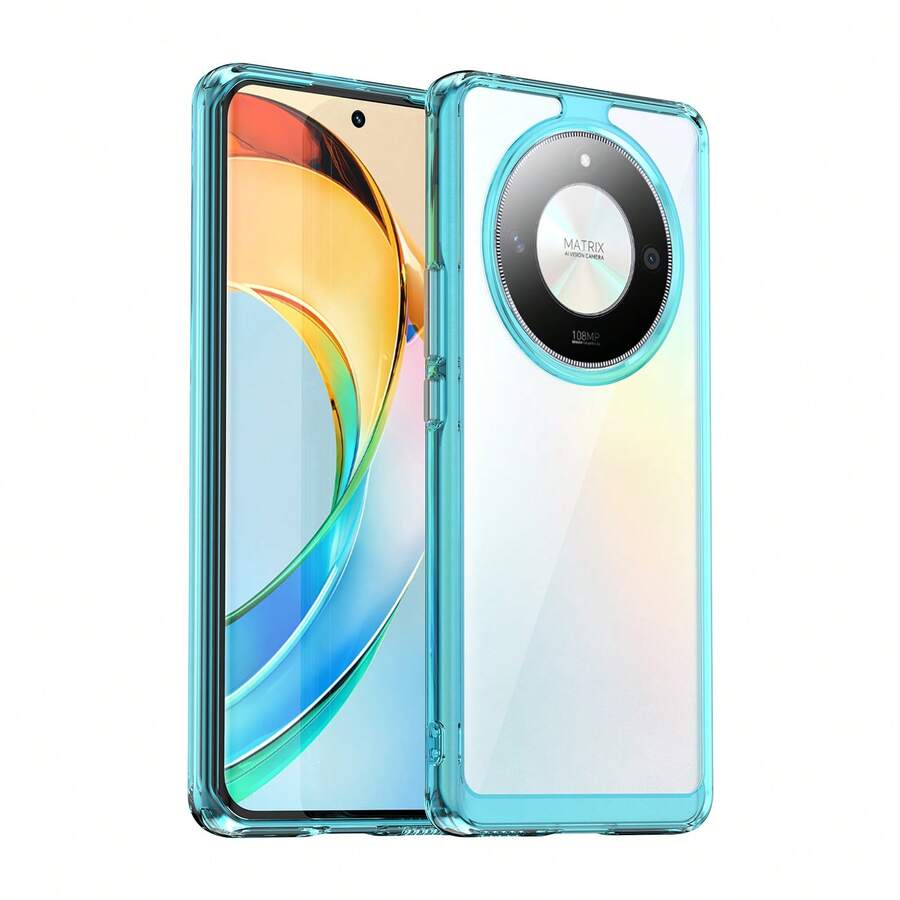 Ốp lưng điện thoại di động sang trọng mới đơn giản tiện dụng đa chức năng - Màu xanh trong suốt - Xem 1