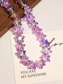 新品14.8*14mm玻璃立体半透明五角星水晶珠散珠DIY耳环项链手链饰品半成品配件 - 彩色 - 查看 11