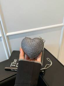 1 件斋月迷你纯色珍珠亮光手提包，情人节礼物单肩斜挎包