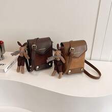 Women Shoulder Bags - 咖色五掛件 - 查看 4