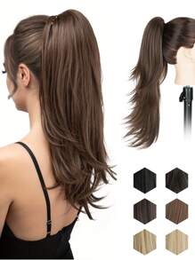 Fermaglio per coda di cavallo, estensione per coda di cavallo da 22 pollici per donne, multi-strato, estensioni sintetiche per capelli, accessori per capelli adatti per uso quotidiano