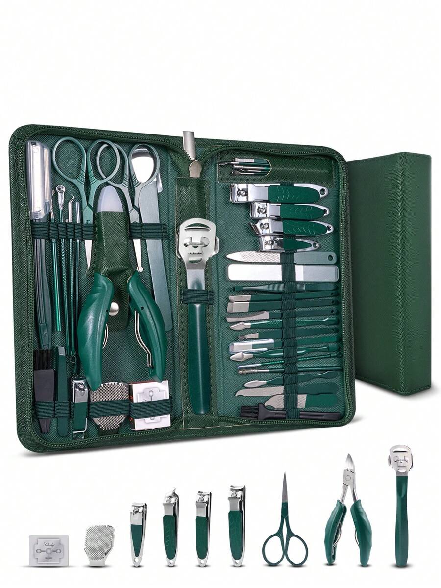 Kit Profissional de Cortadores de Unha, Conjunto de Manicure, Ferramentas de Cuidados com os Pés, Conjunto de Cuidados com as Unhas em Aço Inoxidável para Homens e Mulheres, Presente, Adequado para Ferramentas de Manicure de Viagem