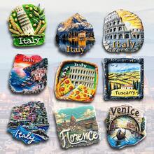 1pc Resin Fridge Magnet With Italy Landmark Designs (Florence, Venice, Tuscany, Missouri, Amalfi Coast, Rome, Sicily), Travel Souvenir Wall Decor Magnetic Sticker, Gift For Kitchen, Bedroom, Storage Cabinet, Italy Trip - Multicolor - View 2