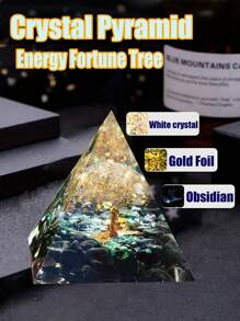 Pyramide pour énergie positive, cristaux de guérison en citrine et pierre de sable bleue orgonite pour réduire le stress, équilibrer les chakras, la guérison Reiki et la méditation. Attire la chance et le succès. Pyramide de cristaux de guérison, générateur d'énergie en cristal d'améthyste pour le yoga, Reiki et la méditation. Pyramide de météorite violette, pyramide de lotus en œil de tigre, pyramide de lotus doré en pierre de sable bleue