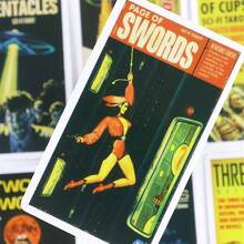 科幻塔罗牌 - 78 张占卜卡，复古风格塔罗牌，神秘的指引和精神洞察力，适合初学者和爱好者，休闲派对纸牌游戏，圣诞节和情人节礼物