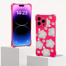 Funda de teléfono 1 pieza pintura al óleo azul diseño de patrón de flores cuatro esquinas colgante funda de teléfono 16 Pro 14 Plus 15 12 13 TPU impreso suave - Colores mixtos 2 - Ver 5