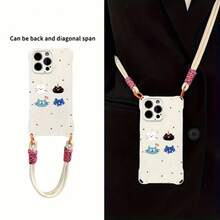 Funda para teléfono 1 pieza Una elegante correa para el hombro tipo bandolera, patrón Correa para el hombro tipo bandolera Correa de mano anticaída de cuatro esquinas Funda protectora para teléfono móvil Puede colgarse hacia atrás Funda para teléfono móvil suave Adecuado 12 13 14 15 16 Pro Pro Plus Series - Diseño de moda Nuevo teléfono móvil - Colores mixtos 1 - Ver 2