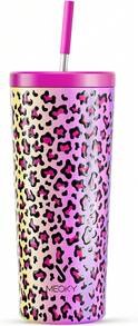 24 Oz Insulated Tumbler With Lid And Straw, Stainless Steel Vacuum Insulated Tumbler, Keeps Cold For 24 Hours, 100% Leak Proof, Fits In Car Cup Holder (Kiss) - Celebration - 查看 1