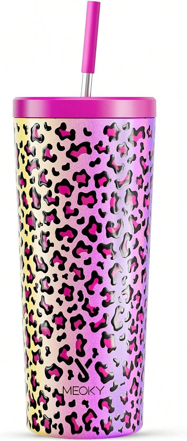 24 Oz Insulated Tumbler With Lid And Straw, Stainless Steel Vacuum Insulated Tumbler, Keeps Cold For 24 Hours, 100% Leak Proof, Fits In Car Cup Holder (Kiss) - Celebration - 查看 1