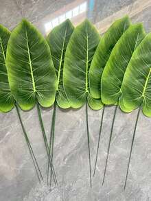 20pcs/10pcs Artificial Green Banana Leaf Branches For Wedding And Engagement, For Wedding, Engagement, Home & Garden Decor - All-Season Indoor,Outdoor Use, No Maintenance, Vibrant Green, Event, Natural Appearance, Naturalistic Detail, Seasonal, Tropical Style, Durable Foliage, Decorative Foliage, Bridal Decorators Home Decoration,Christmas Day; Faux Banana Leaf Branches Realistic Artificial Palm Leaf