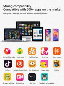 AKKHOO 一体式无线麦克风，带音效，多功能卡拉 OK 麦克风，无线电容麦克风 - 土豪金 - 查看 12