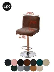 1pc/4pcs/6pcs Silver Fox Plush Low Back, Solid Color Elastic Full Wrap Low Back Chair Cover, Soft & Skin-Friendly Anti-Dirty Low Back Chair Slipcover, Suitable For Dining Room, Study, And Other Chair Decoration, Room Decor - Multicolor - View 30