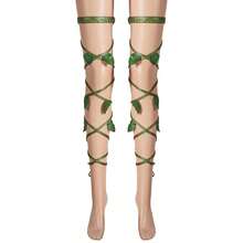 Festival Rave Outfit Patent Leather Garter Leg Wrap For Women Elastic Non-Slip Strap Music Concert Accessories - Green - View 5
