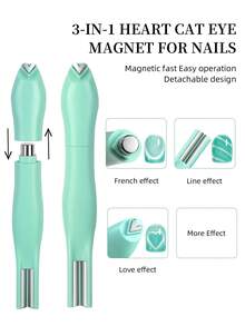 Multi Functional Nail Art Magnet Stone Pattern Absorbing Nail Gel Crystal Magnetic Bar Nail Enhancement Tool DIY,Nail Supplies,Nail Tools,Nail Art Tools,Back To School,Nails,Nail Tools For Press On Nails - Green - View 2